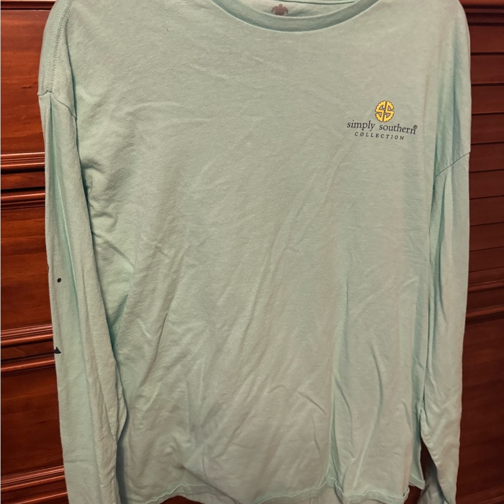 Simply Southern Women’s Light Blue/Green Long Sleeve Tee